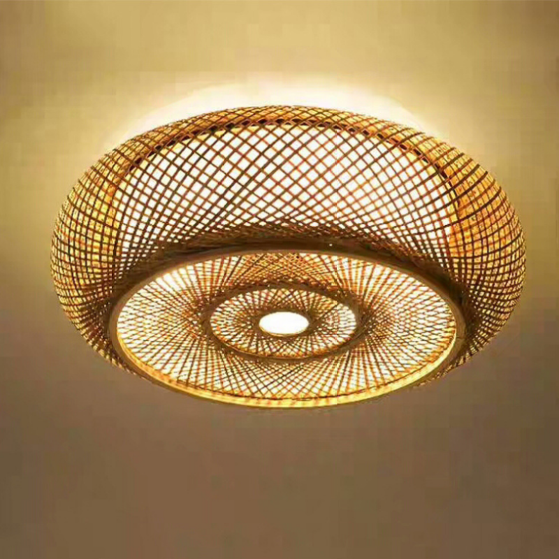 Muto Retro LED Plafondlampen Metaal Hout Hal Slaapkamer
