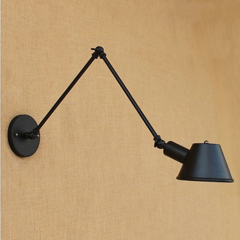 Brady Retro Design LED Wandlampen Zwart Metaal Slaapkamer Woonkamer
