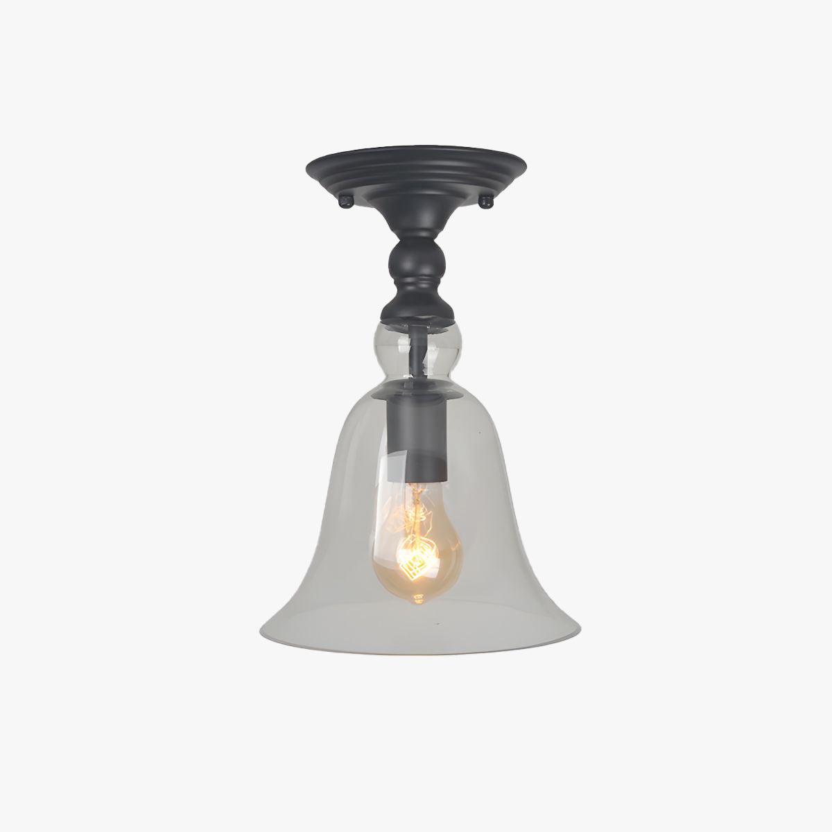 Alessio Industriële Glazen Inbouw Plafondlamp Zwart Woonk/Eetk/Slaapkamer