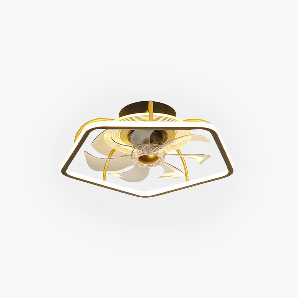 Edge Moderne LED Plafondventilator Met Lamp Zwart/Goud Woonkamer