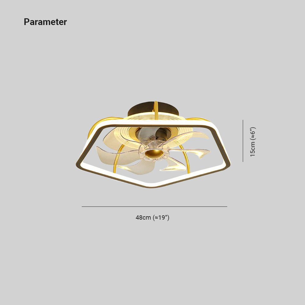 Edge Moderne LED Plafondventilator Met Lamp Zwart/Goud Woonkamer