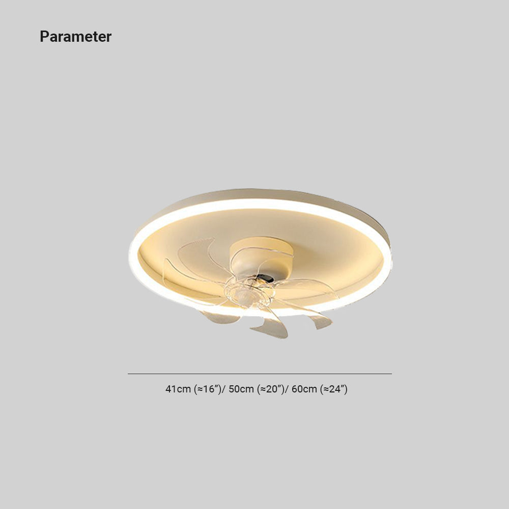 Edge Moderne Ring LED Plafondventilator Met Lamp Wit Woonkamer