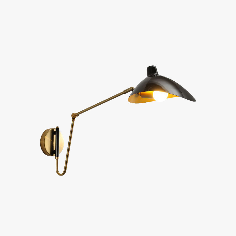 Brady Industrieel Swing LED Wandlamp Zwart/Goud Metaal Woonkamer