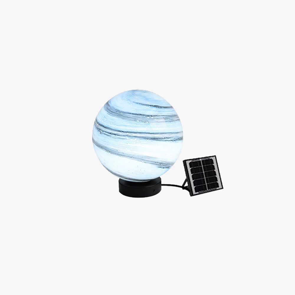 Elif Maanbol LED Zonne Energie Buitenlamp Geel/Blauw, Metaal/Glas, Vierkant
