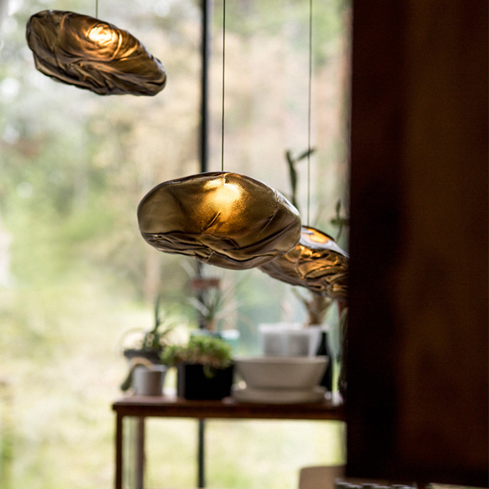 Byers Moderne LED Hanglamp Amber/Grijs/Helder Metaal/Glas Binnen