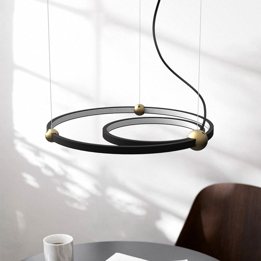 Arisha Minimalist Ring Metal Pendant Light, Black