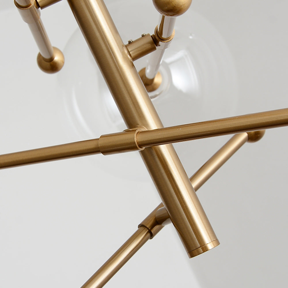 Valentina Retro Ronde LED Hanglamp Zwart Gouden Metaal Glas Slaapkamer