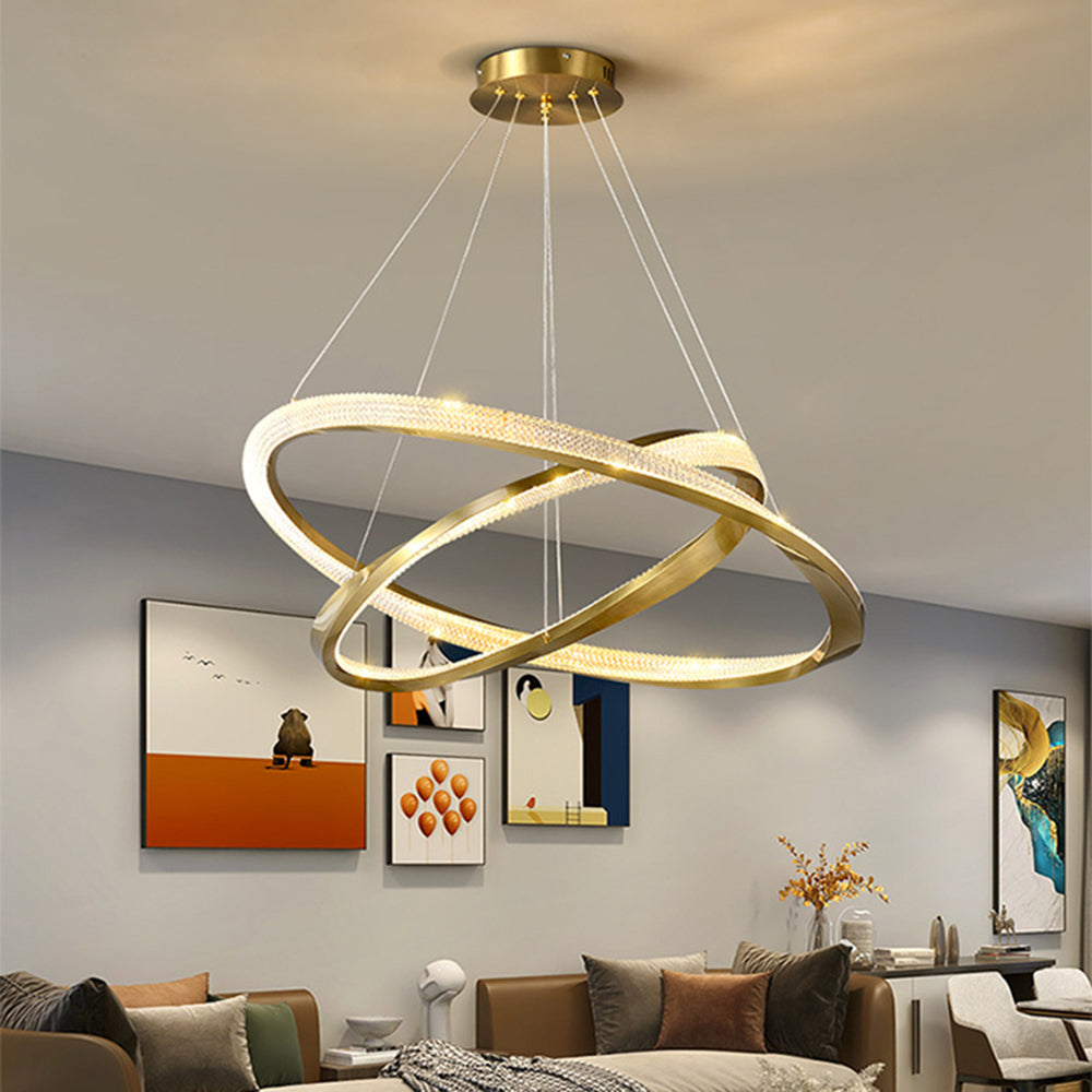 Arisha Minimalist  Ring Spiral Shape Metal Pendant Light,Gold