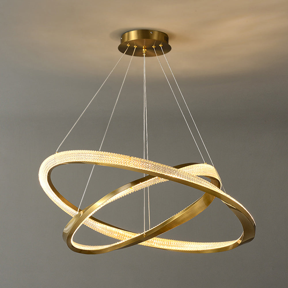 Arisha Minimalist  Ring Spiral Shape Metal Pendant Light,Gold