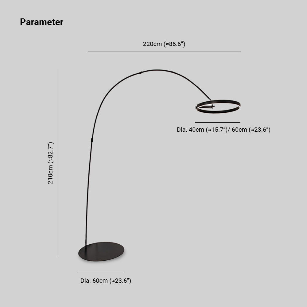 Edge Moderne LED Vloerlamp Zwart/Goud Woon/Slaapkamer Metaal&Siliconen