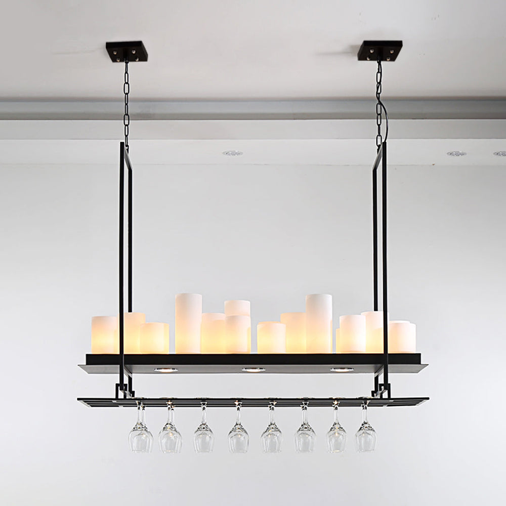 Alessio Industriele LED Hanglamp Zwart Eettafel Metaal/Glas