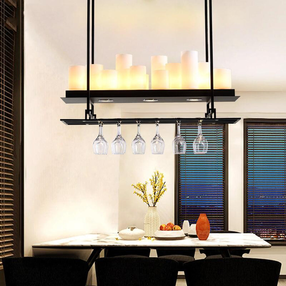 Alessio Industriele LED Hanglamp Zwart Eettafel Metaal/Glas