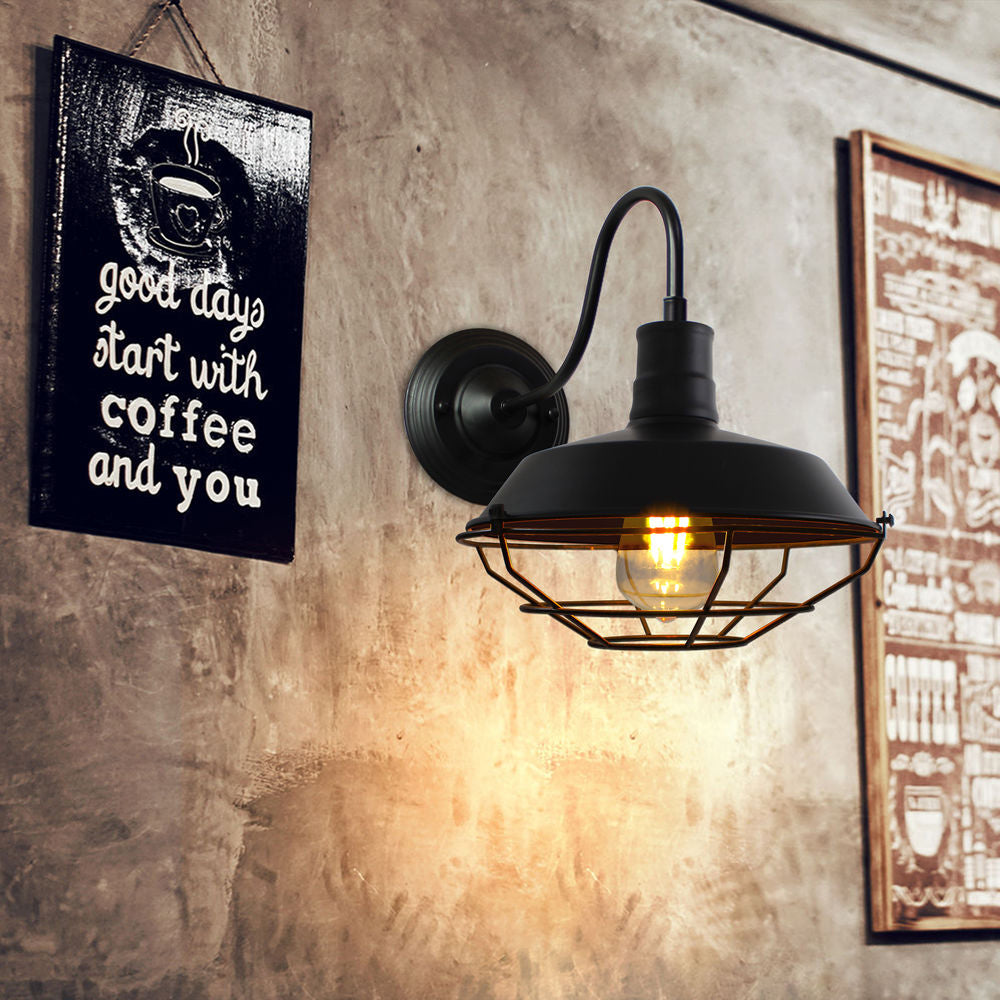 Alessio Wall Lamp Vintage/Antique, Metal, Black, Hallway