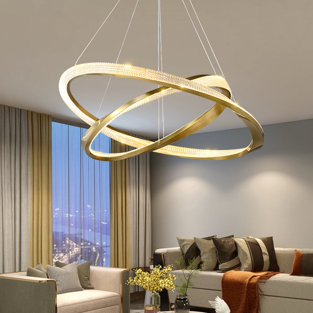 Arisha Minimalist  Ring Spiral Shape Metal Pendant Light,Gold