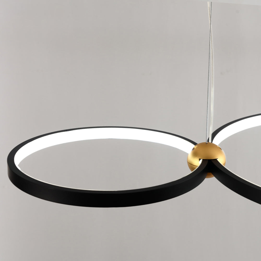 Arisha Minimalist Ring Metal Pendant Light, Black