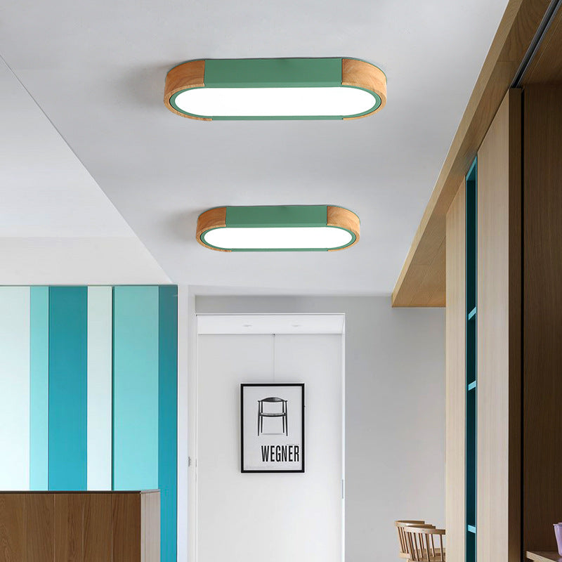 Morandi Design LED Plafondlampen Aangenaam Wit/Grijs/Groen Hout/Acryl Eetkamer