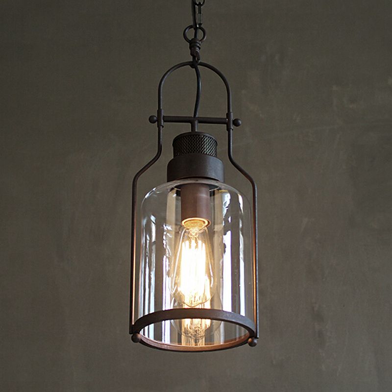 Austin Industrieel LED Hanglamp Zwart/Roest Metaal/Glas Binnen