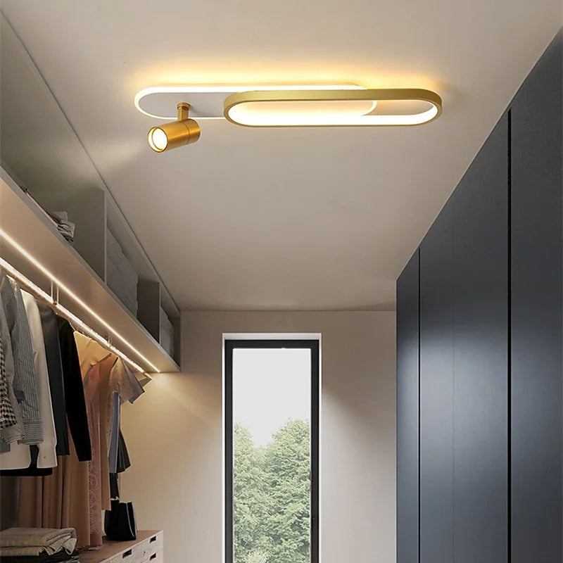 Haney Modern Elliptische LED Plafondlamp Zwart/Gouden Metaal/Acryl Slaapkamer/Woonkamer