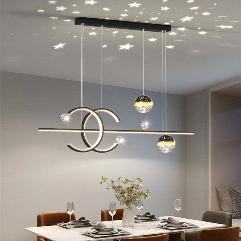 Madina Design LED Hanglamp Metaal/Kristal Zwart/Goud Slaapkamer/Woonkamer/Eetkamer