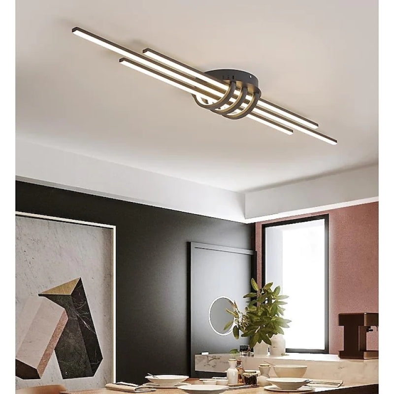 Edge Industriele LED Plafondlamp Zwart/Wit Metaal Acryl Slaap/Woonkamer