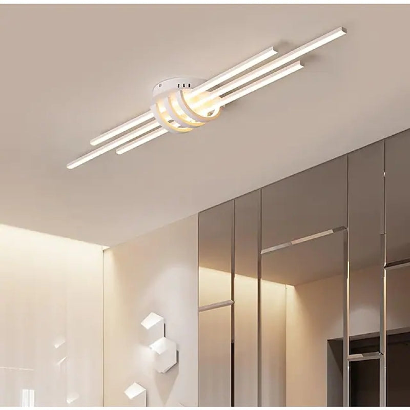 Edge Industriele LED Plafondlamp Zwart/Wit Metaal Acryl Slaap/Woonkamer