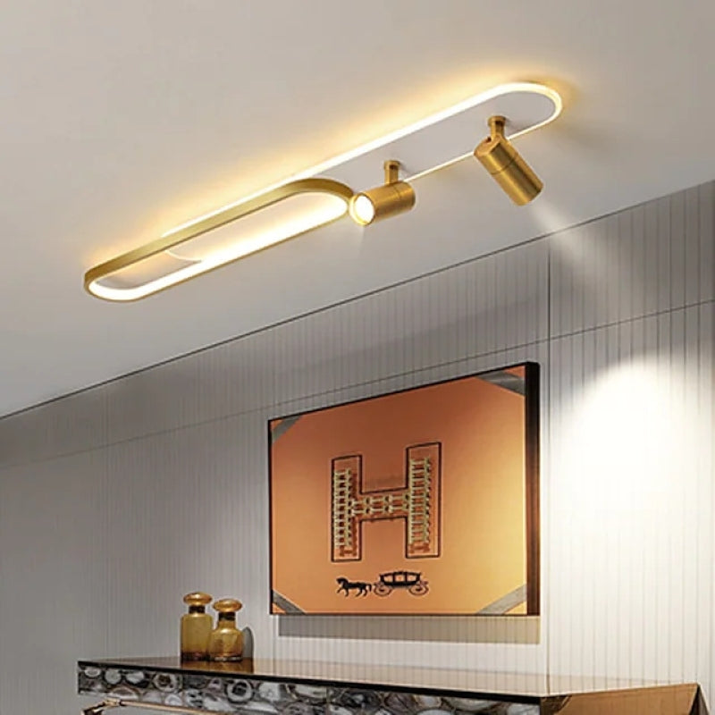 Haney Modern Elliptische LED Plafondlamp Zwart/Gouden Metaal/Acryl Slaapkamer/Woonkamer