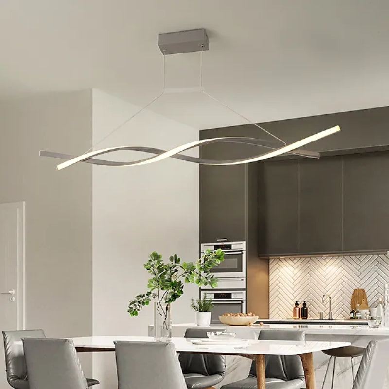 Louise Moderne  LED Hanglampen Zwart Grijs  Metaal Silica Gel Eetkamer