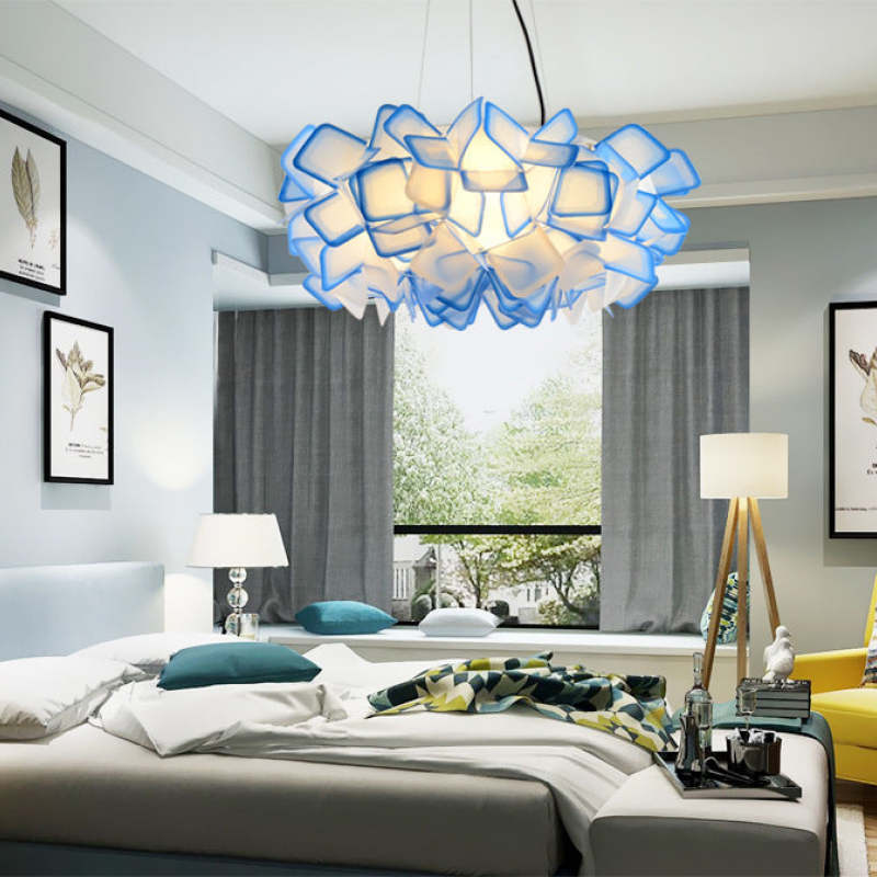 Bella Modern LED Hanglamp Zwart Blauw Wit Metaal Kinderkamer