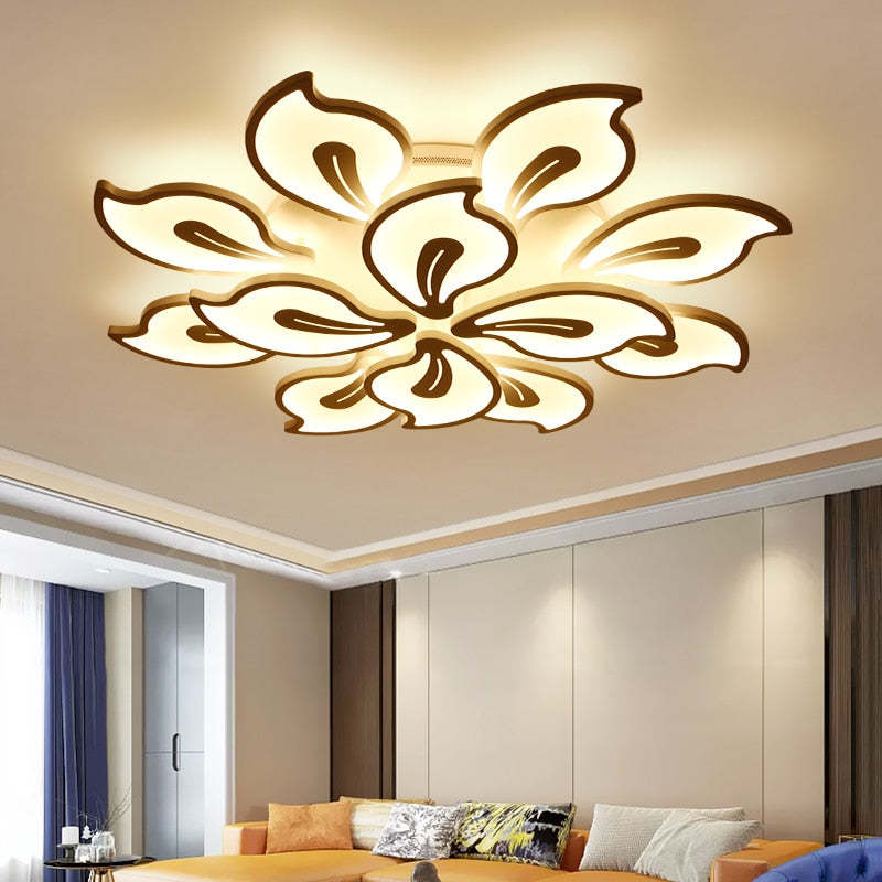 Hana Design Bloemvorm LED Plafondlamp Metaal/Acryl Wit/Zwart Woon/Slaapkamer