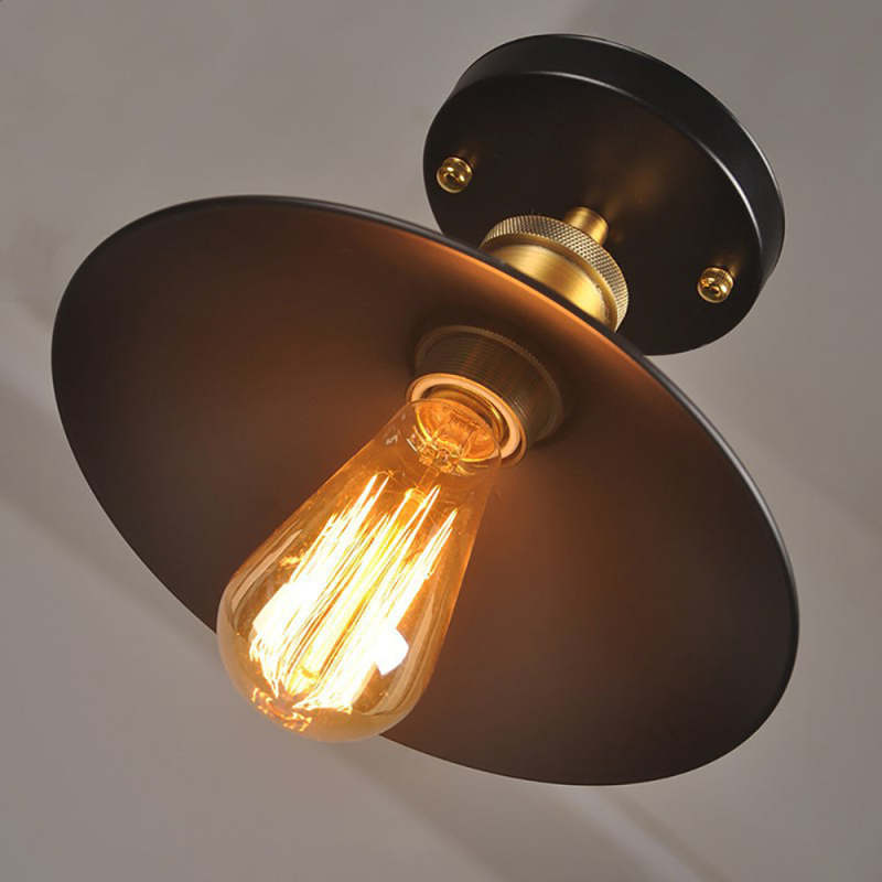 Alessio Industriele Vintage LED Plafondlamp Zwart  Metaal Eetkamer