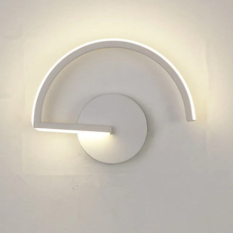 Lacey Minimalistische Halfcirkelvormige Wandlampen Zwart Wit Metaal Woonkamer
