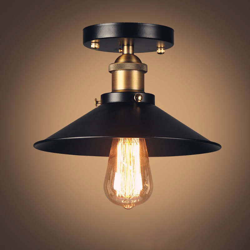 Alessio Industriele Vintage LED Plafondlamp Zwart  Metaal Eetkamer