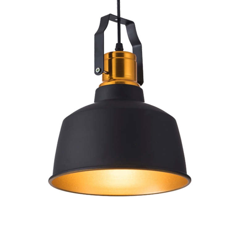 Alessio Industriele LED Hanglamp Zwart Goud Metaal Eetkamer Slaapkamer
