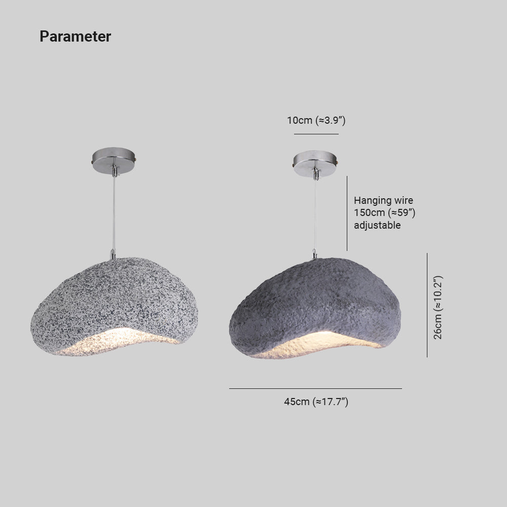 Byers Wabi Sabi Brood Vorm LED Hanglamp Grijs Hars Slaapkamer