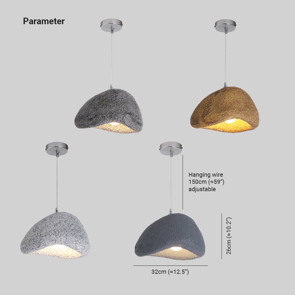 Byers Wabi Sabi Brood Vorm LED Hanglamp Wit/Zwart Hars Woonkamer