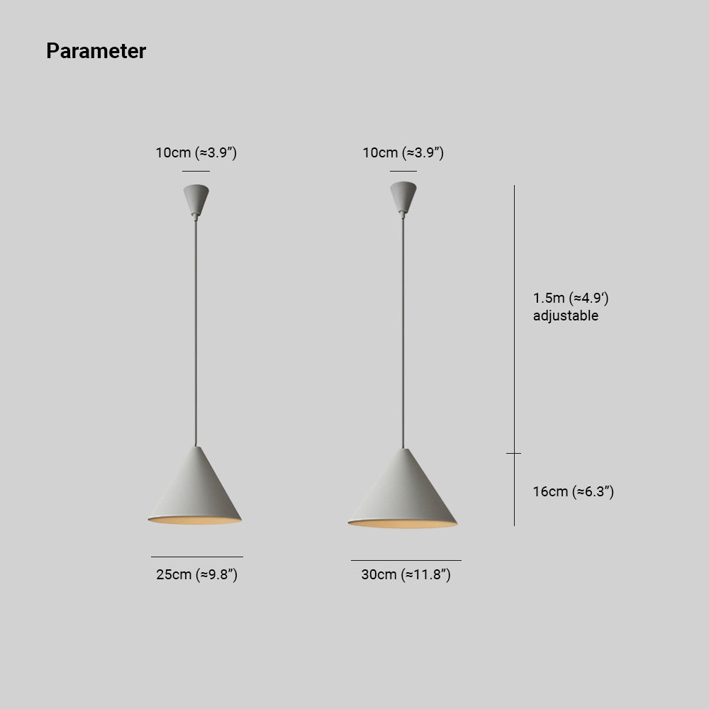 Carins Minimalistische Kegel LED Hanglamp Grijs Metaal Eettafel