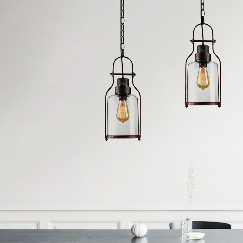 Austin Industrieel LED Hanglamp Zwart/Roest Metaal/Glas Binnen