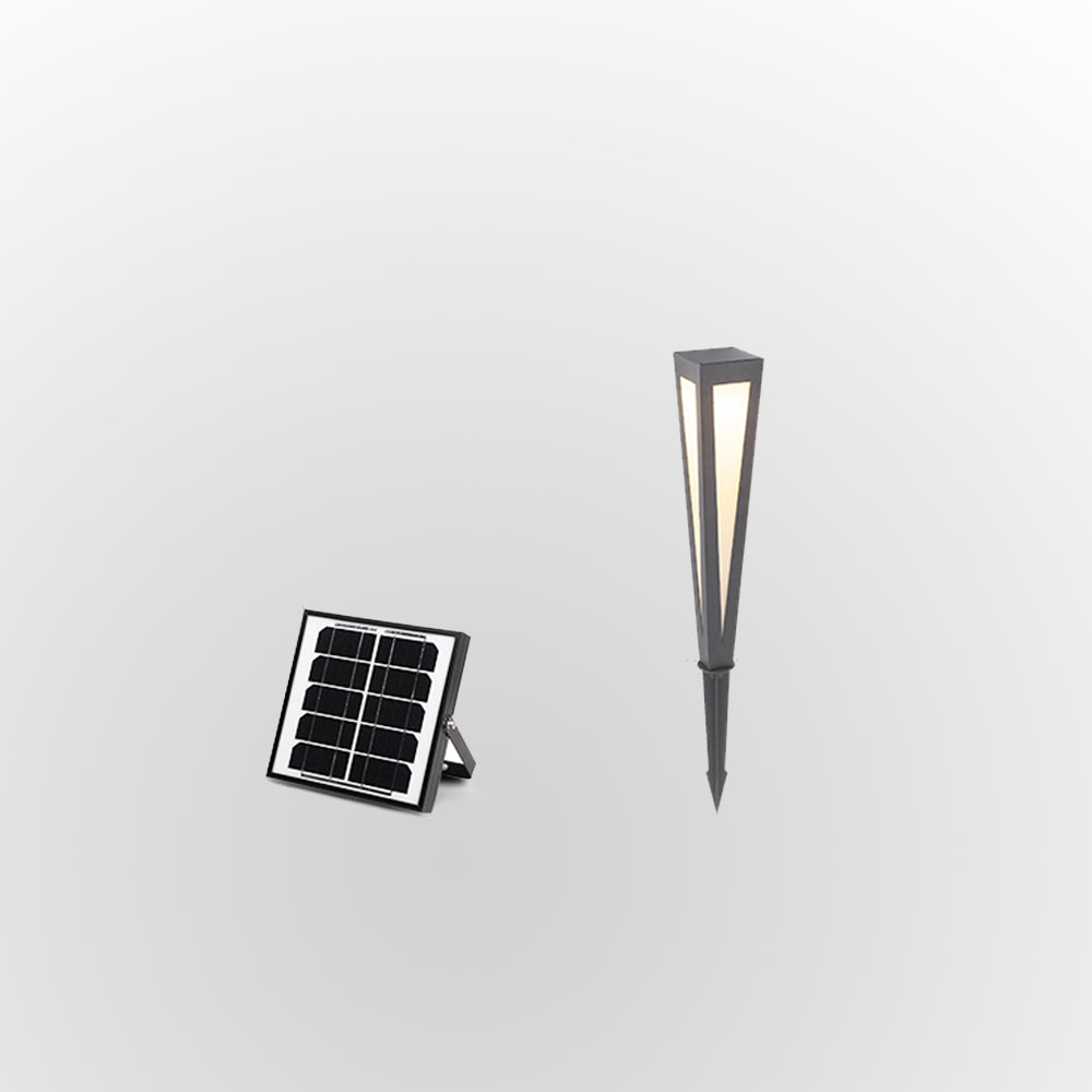 Cole Moderne Trigonale Lineaire Solar Buitenlamp Zwart Acryl