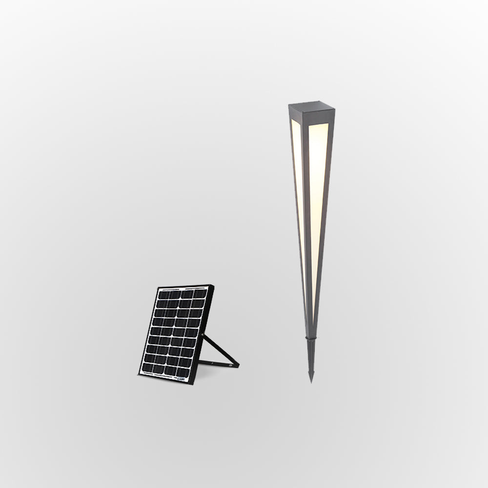 Cole Moderne Trigonale Lineaire Solar Buitenlamp Zwart Acryl